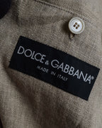 "Dolce & Gabbana" Raw edge frayed linen tailored jacket