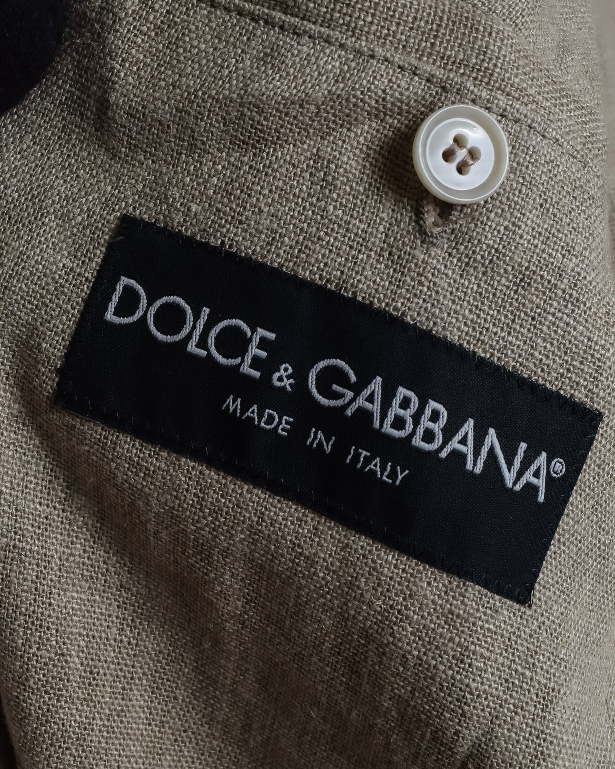 "Dolce & Gabbana" Raw edge frayed linen tailored jacket