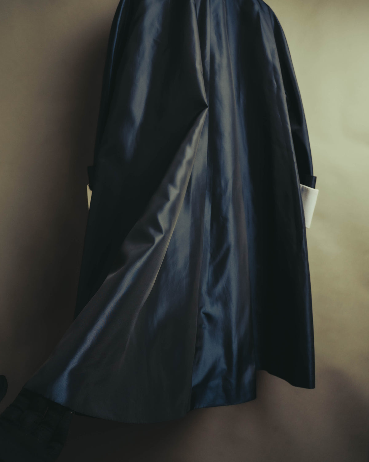 "CELINE" 70's-80's Dramatic contrast collar long coat