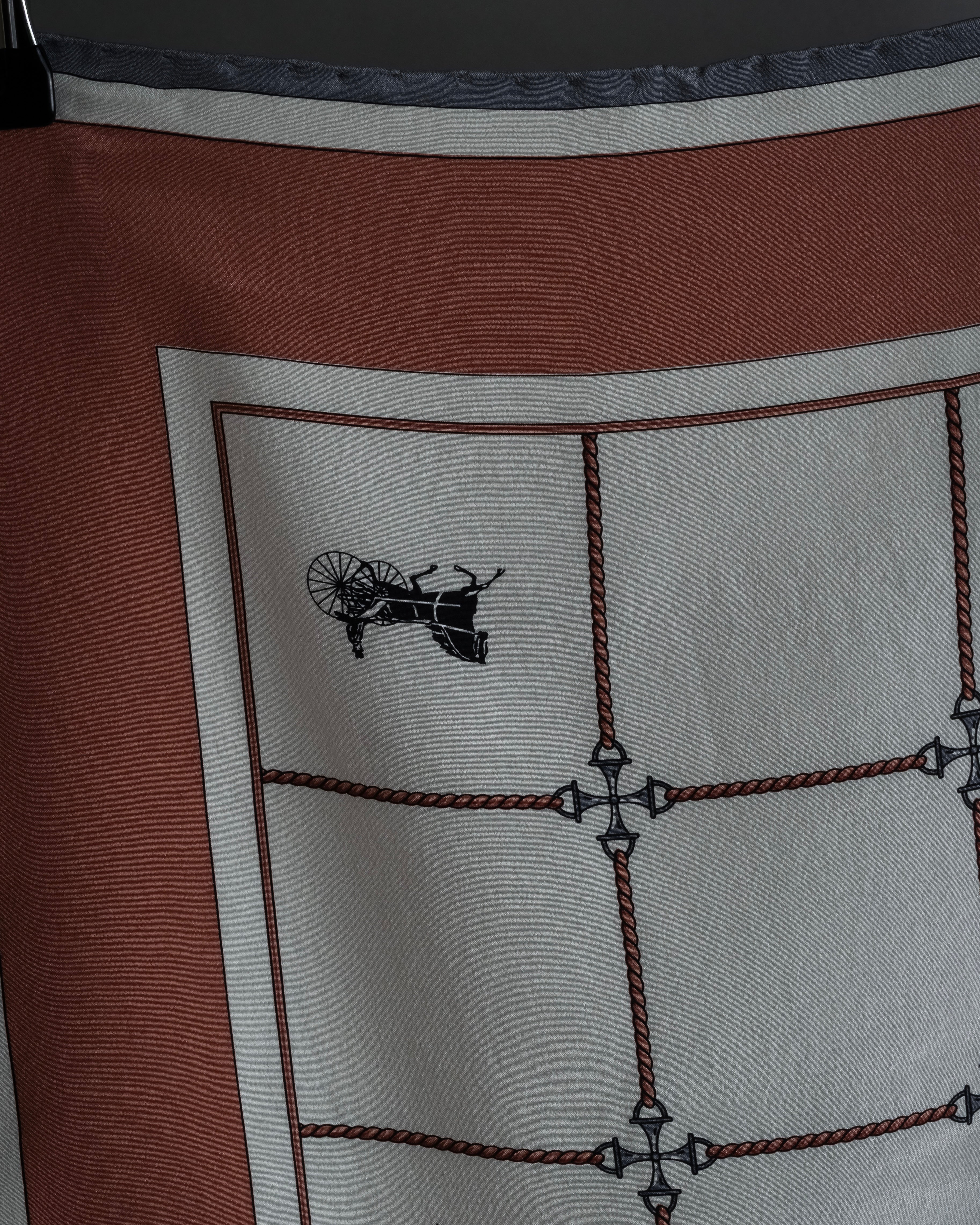"CELINE" Horse-drawn carriage design silk scarf