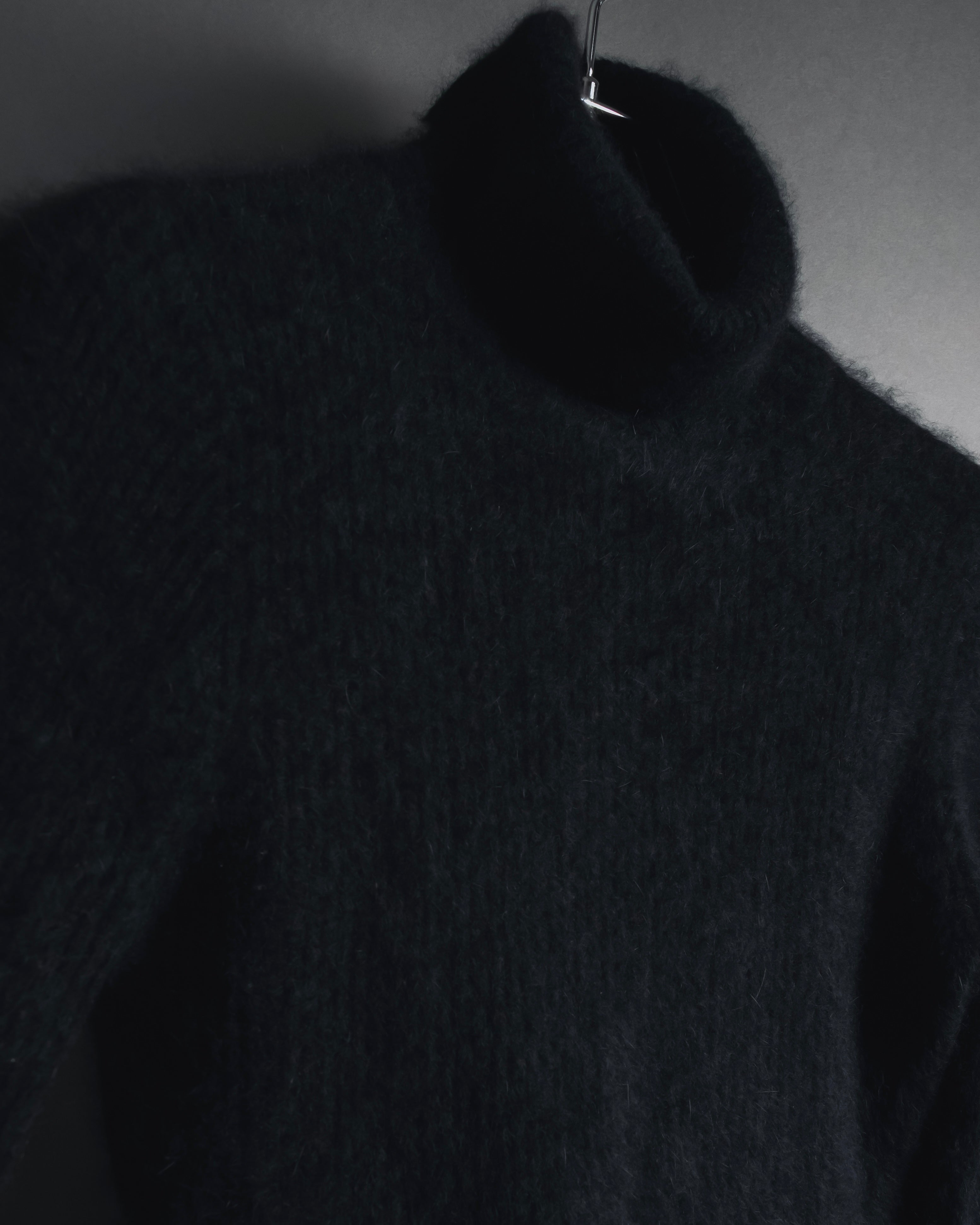 "I WISH" Angora-blend fuzzy turtleneck knit