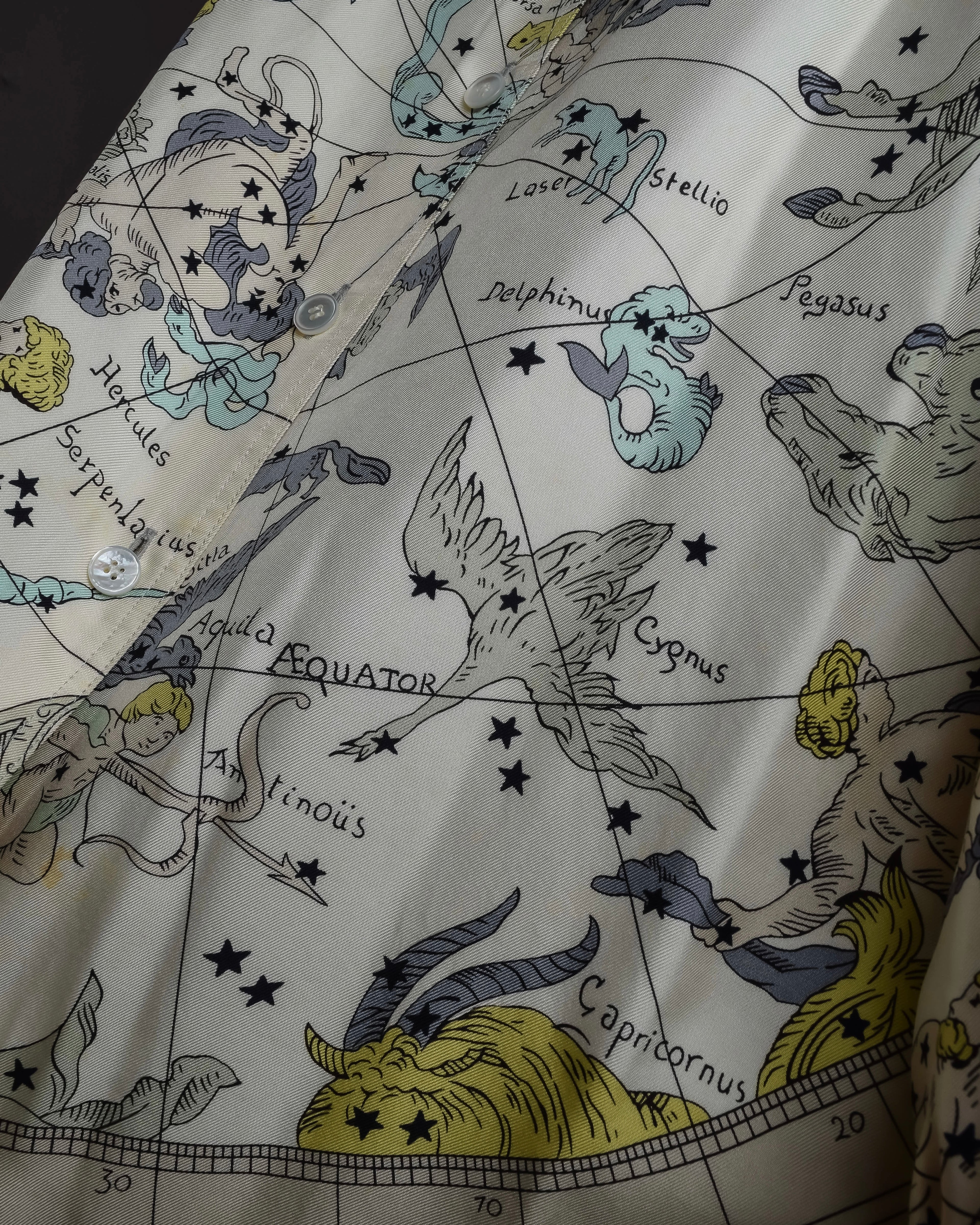 "HERMES" Margiela period Les Étoiles, Stars silk shirt