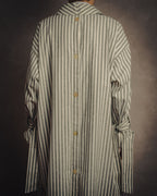 -SPECIAL- “LOEWE” 2010’s striped ribbon sleeve long gown coat