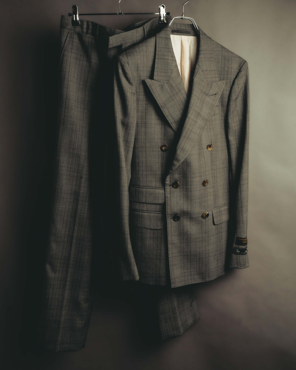 -SPECIAL- “GUCCI” 2019-2021 Glen check double-breasted wool suit