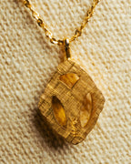"Yves Saint Laurent" 80's-90's Gold tone rhinestone pendant necklace