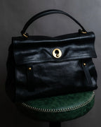 "YVES SAINT LAURENT" Muse to gold metal parts one-handle leather bag