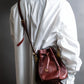 "Cartier" Drawstring design bordeaux color shoulder bag