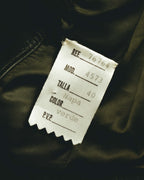 -SPECIAL- “LOEWE” 80’s-90’s Gold buttoned olive leather double-breasted tailored jacket