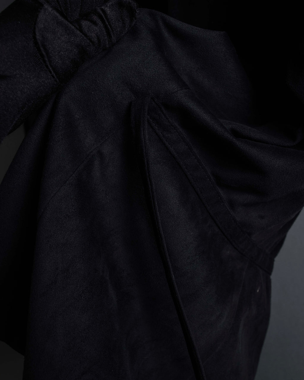 "PRADA" Wrap flap design micro suede jacket