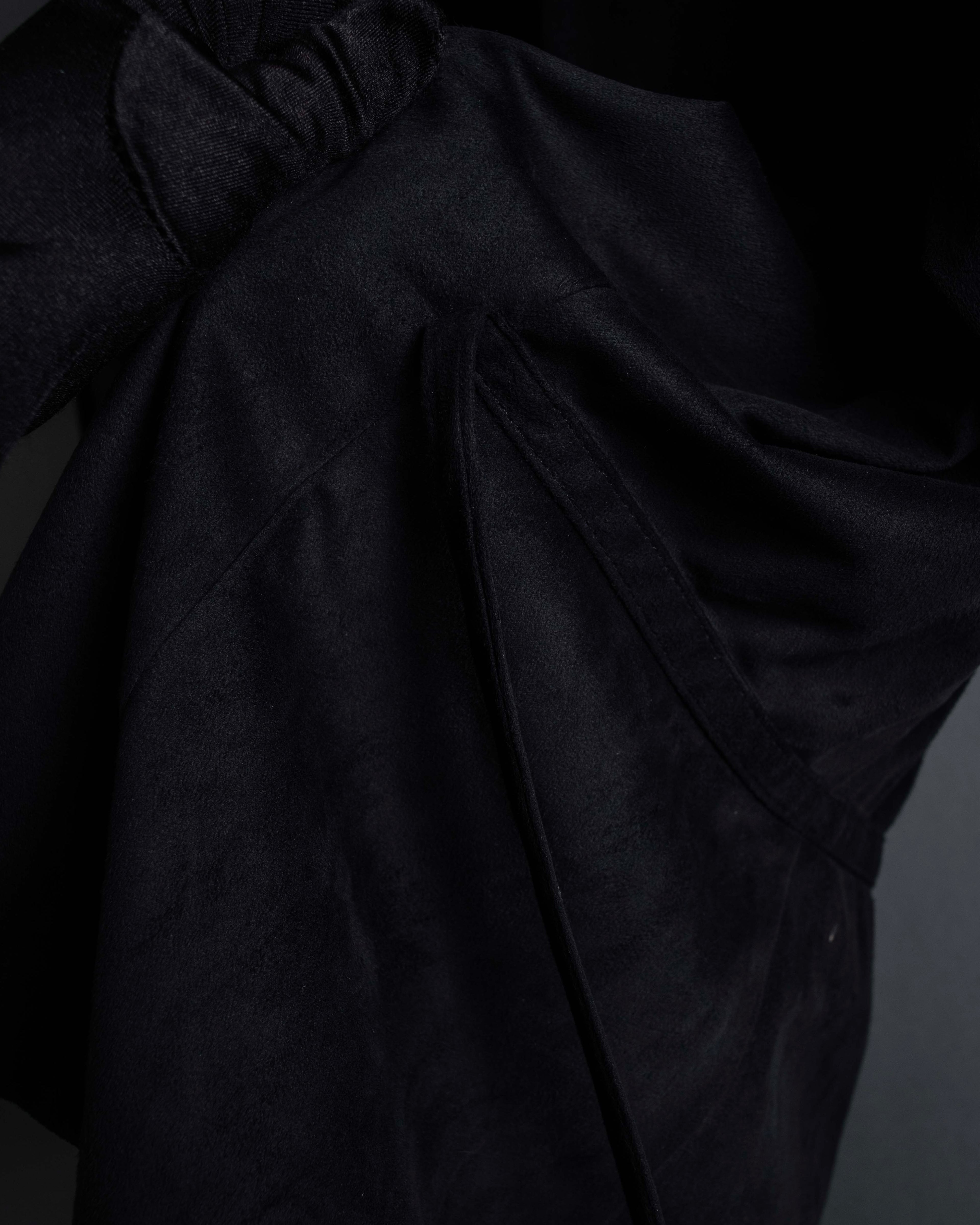 "PRADA" Wrap flap design micro suede jacket