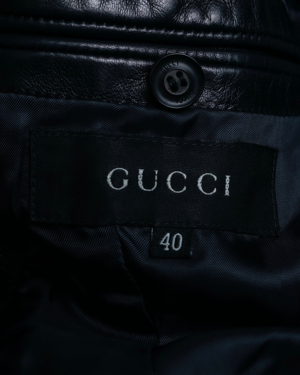 "GUCCI" Box silhouette calf leather tailored jacket