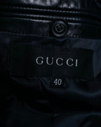 "GUCCI" Box silhouette calf leather tailored jacket