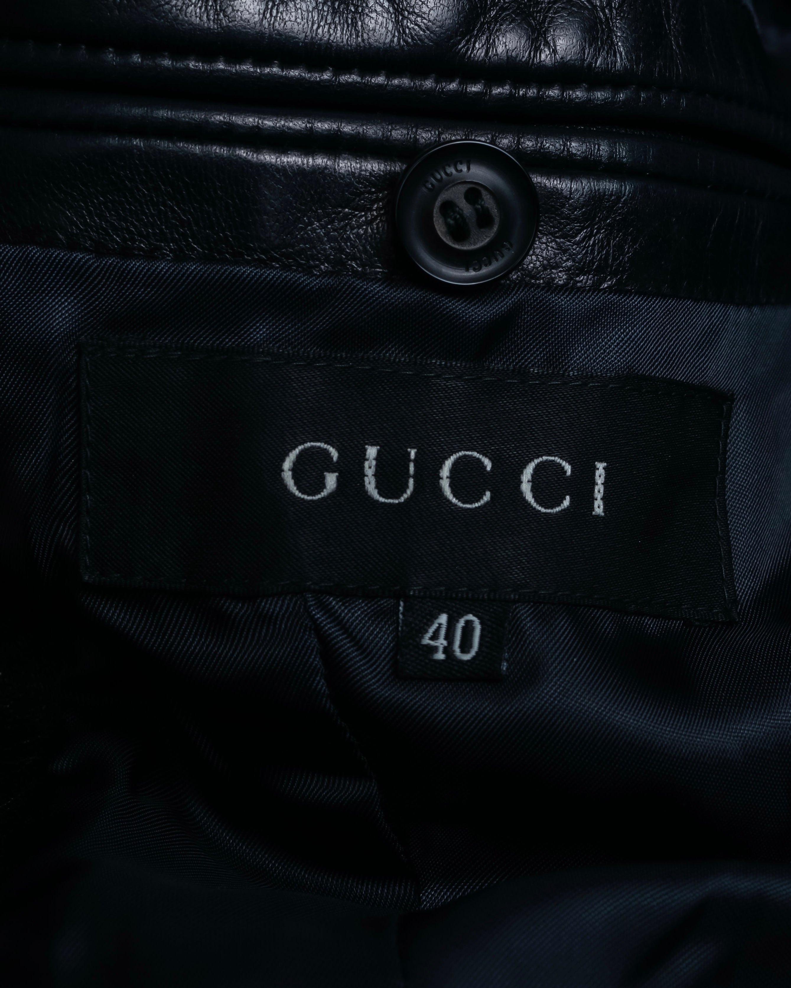 "GUCCI" Box silhouette calf leather tailored jacket