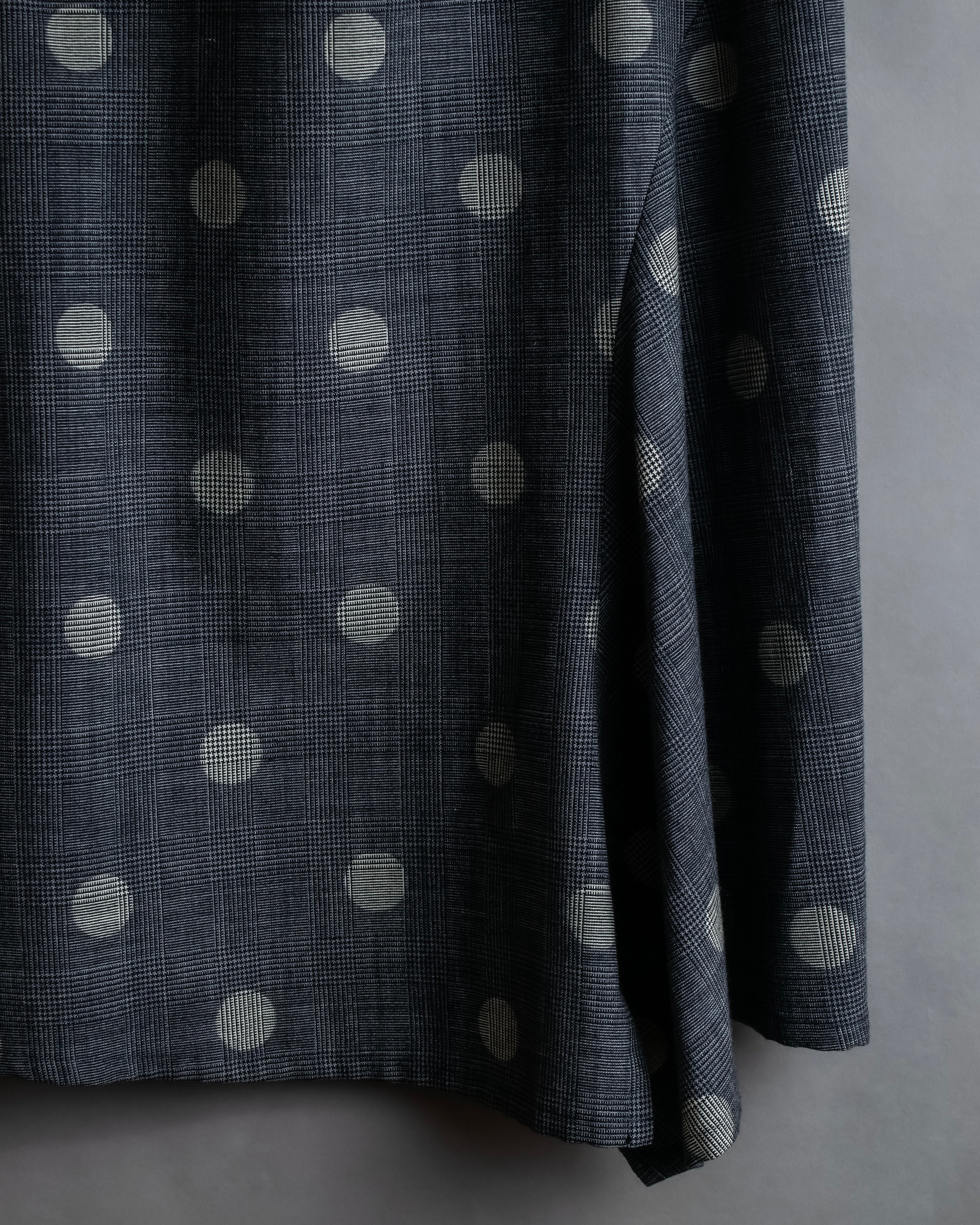 "YOHJI YAMAMOTO +NOIR" Large polka dot pattern flared skirt