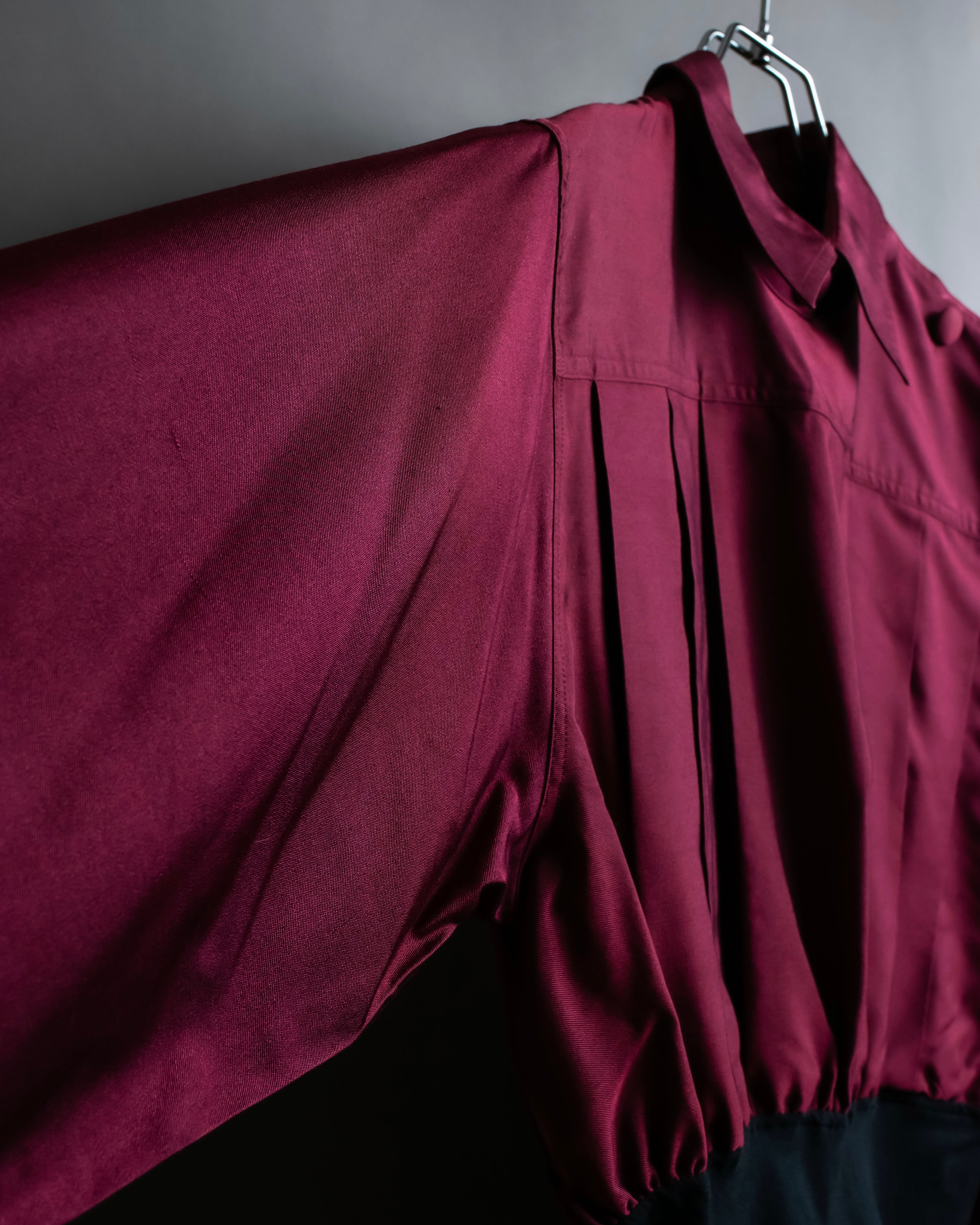 "JEAN PAUL GAULTIER FEMME"
 Waist different material switching design shirt