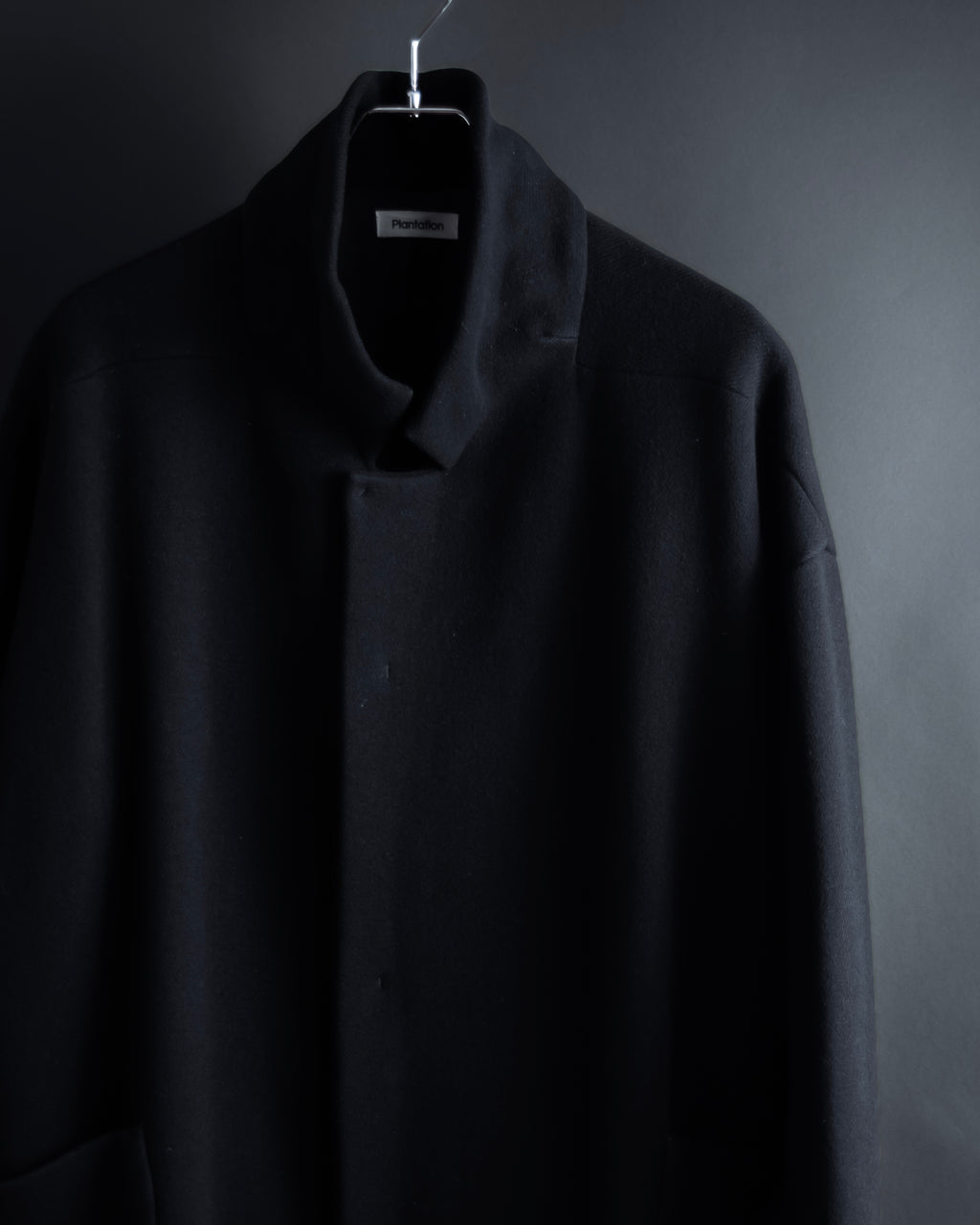 "ISSEY MIYAKE PLANTATION" Minimalist design A-line stand collar coat