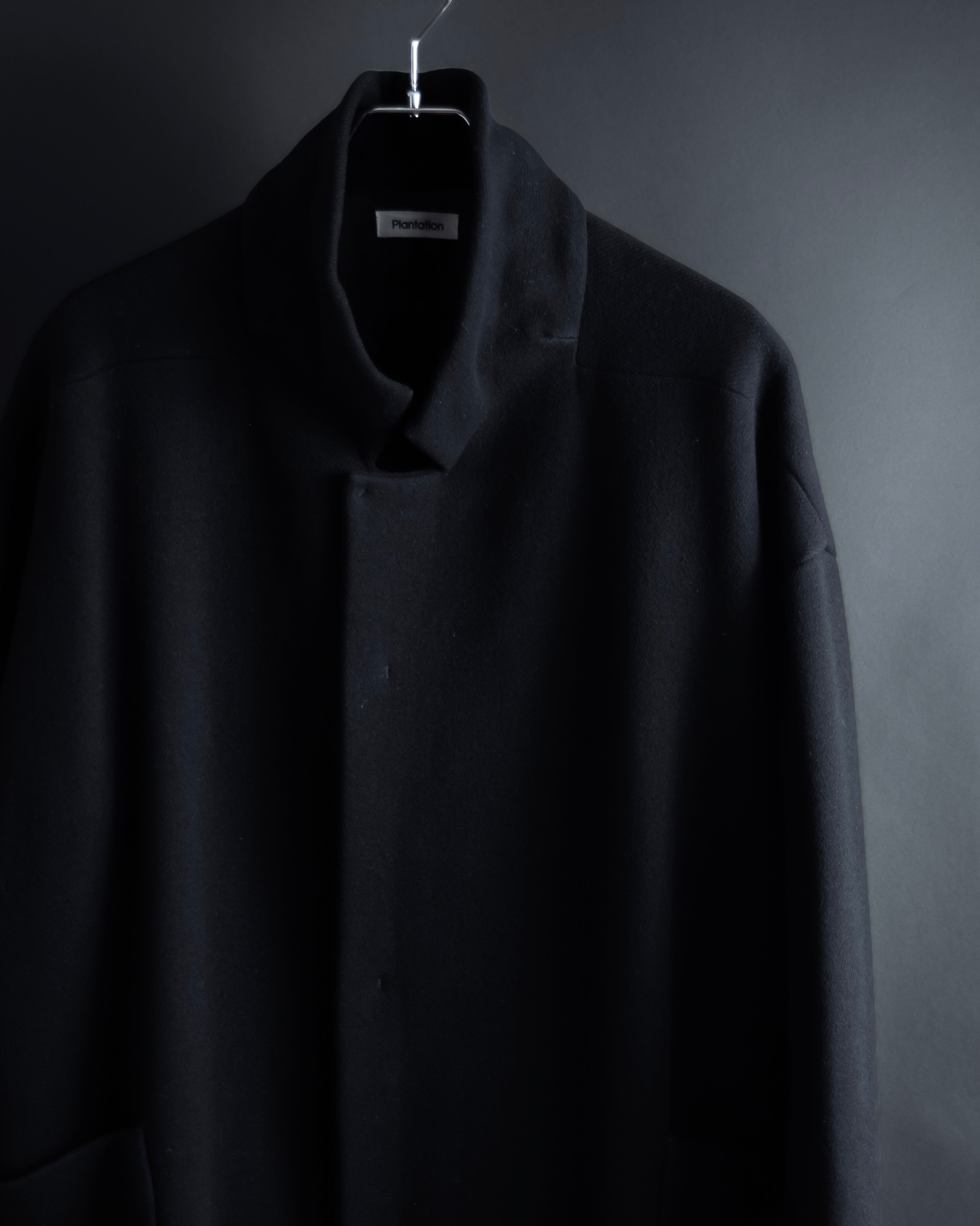 "ISSEY MIYAKE PLANTATION" Minimalist design A-line stand collar coat