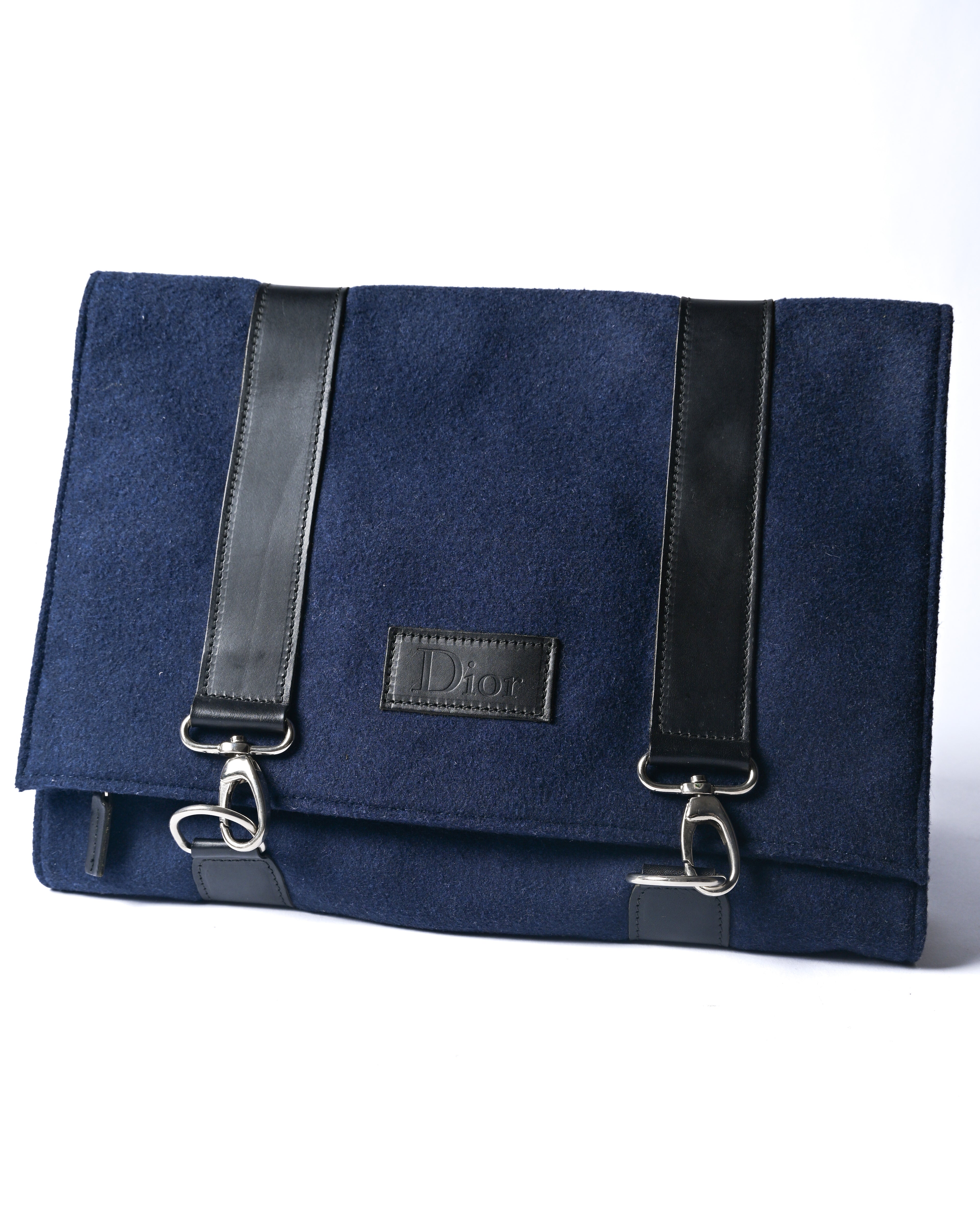Christian Dior/ Felt Travel Organizer Clutch Bag Navy
