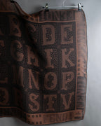 "FENDI" Logo engraved lace motif scarf