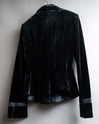 "ARMANI COLLEZIONI" Satin switched design velvet jacket