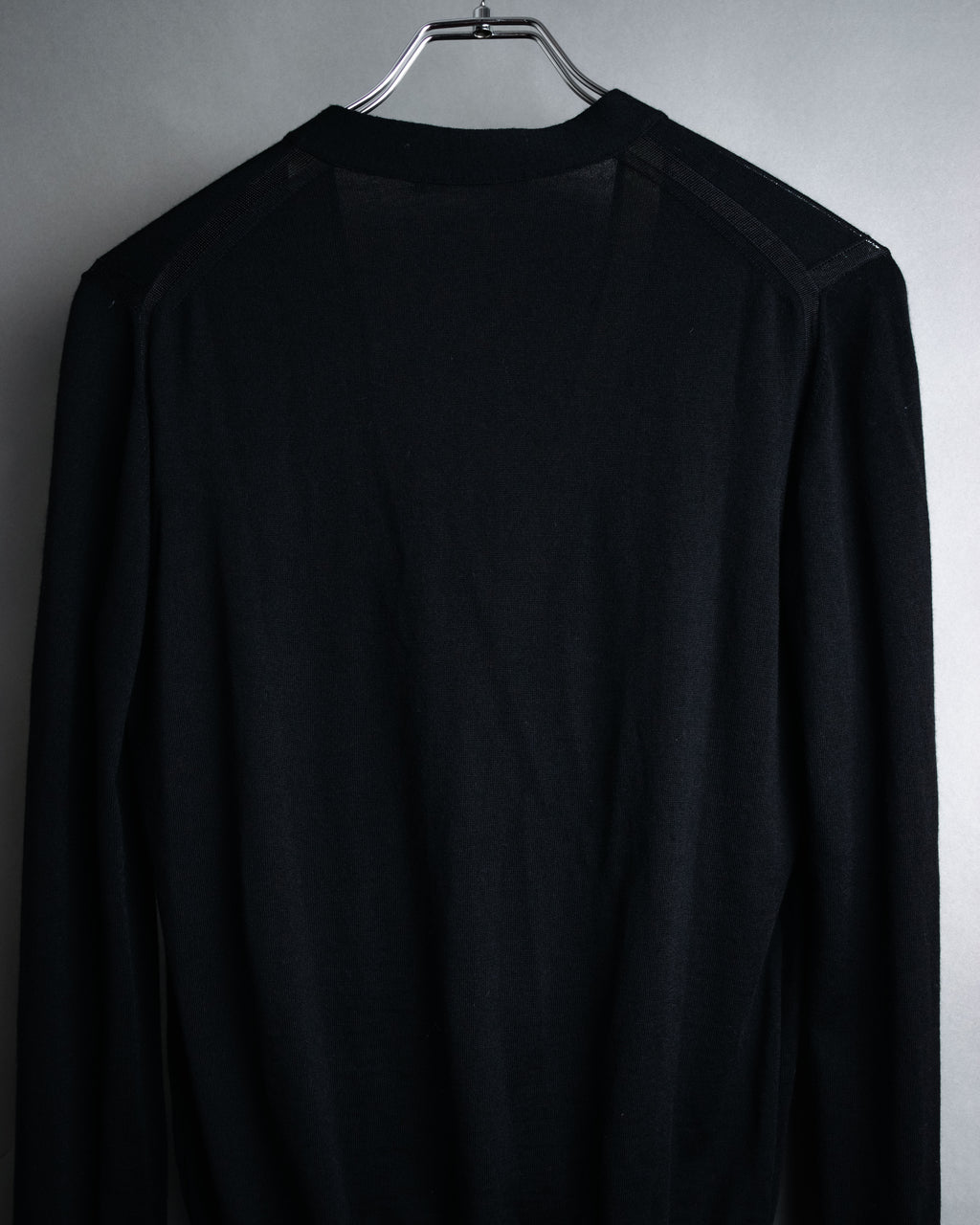 “CELINE” 2010’s Contrast placket wool silk cardigan