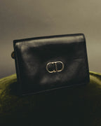"Christian Dior" 80's-90's Black and red bifold wallet