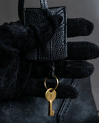 "YVES SAINT LAURENT" Gold parts design Muse toe leather bag