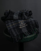 "Vivienne Westwood" Multi-layered check pattern fringe design muffler