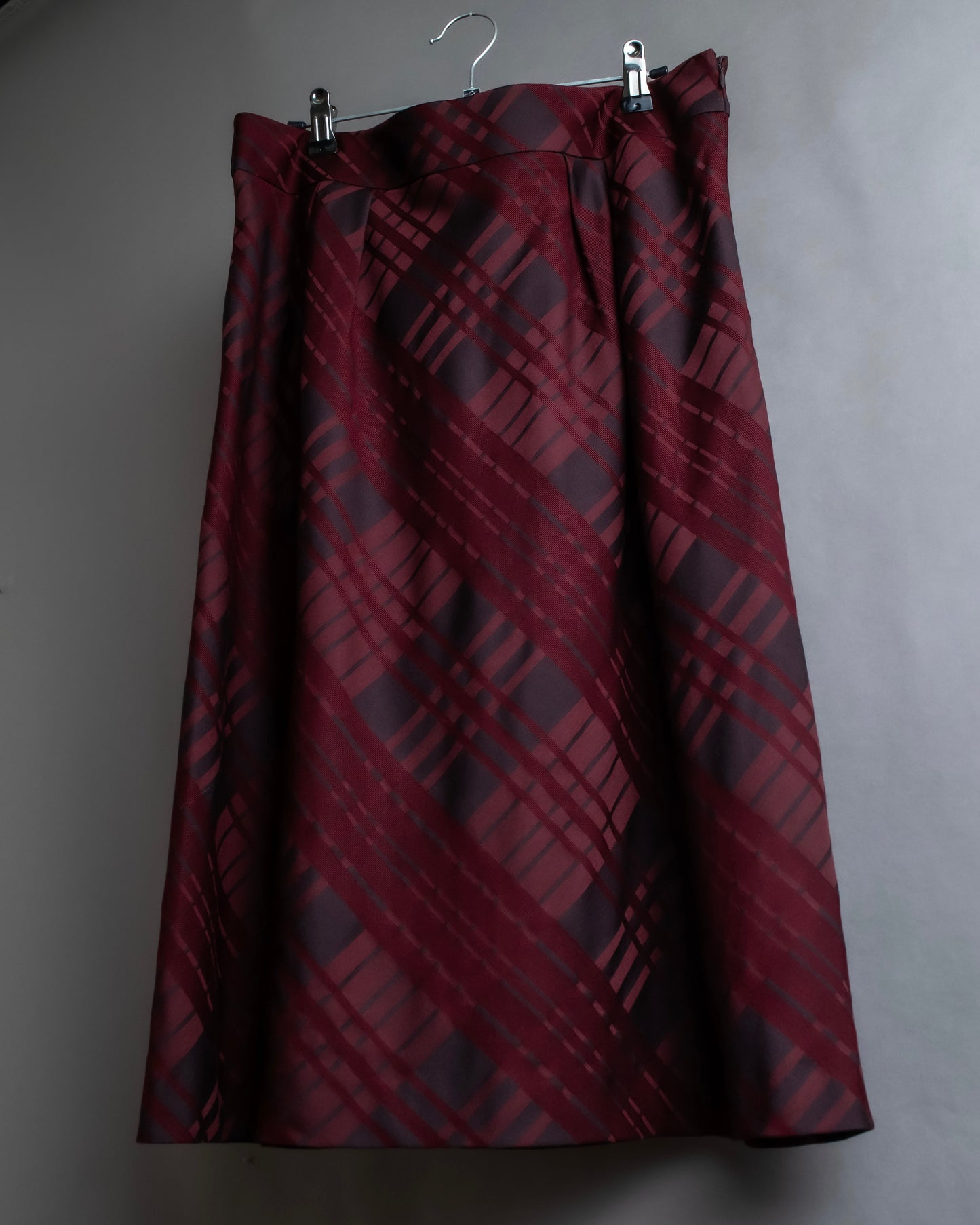 "Aquascutum" Check pattern mid-length flared skirt