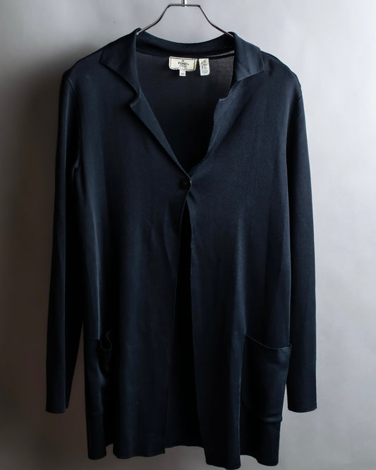 "FENDI" 1 button tailored lapel draping shirt