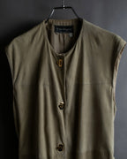 "Salvatore Ferragamo" Belted suede sleeveless dress