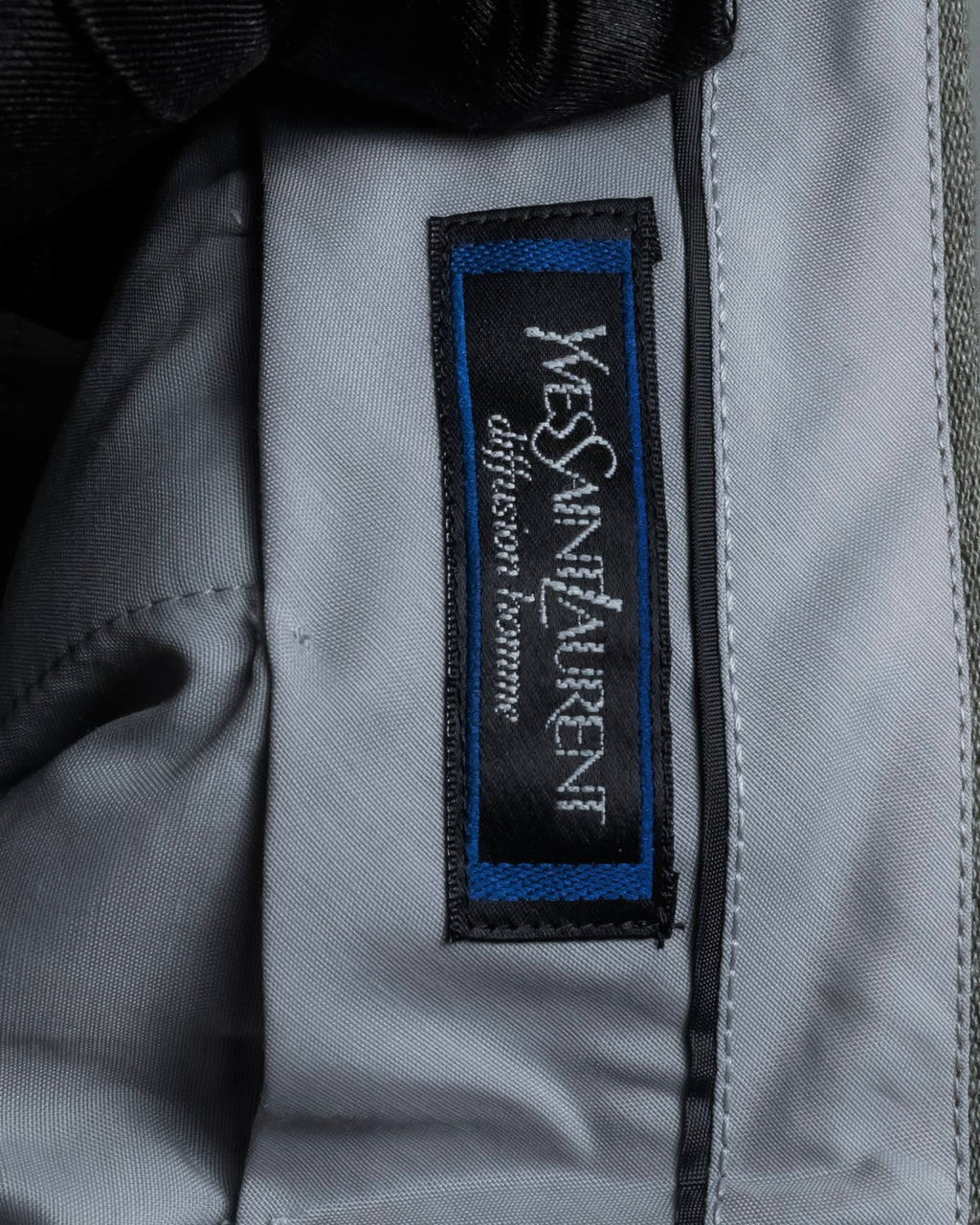 "YVES SAINT LAURENT" Deep pleat tapered wool slacks