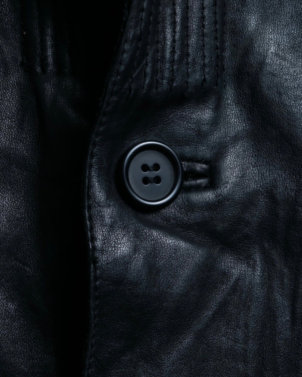 Leather Diagonal Single Jacket