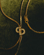 "Christian Dior" 80's-90's Gold tone rhinestone cd lariat necklace