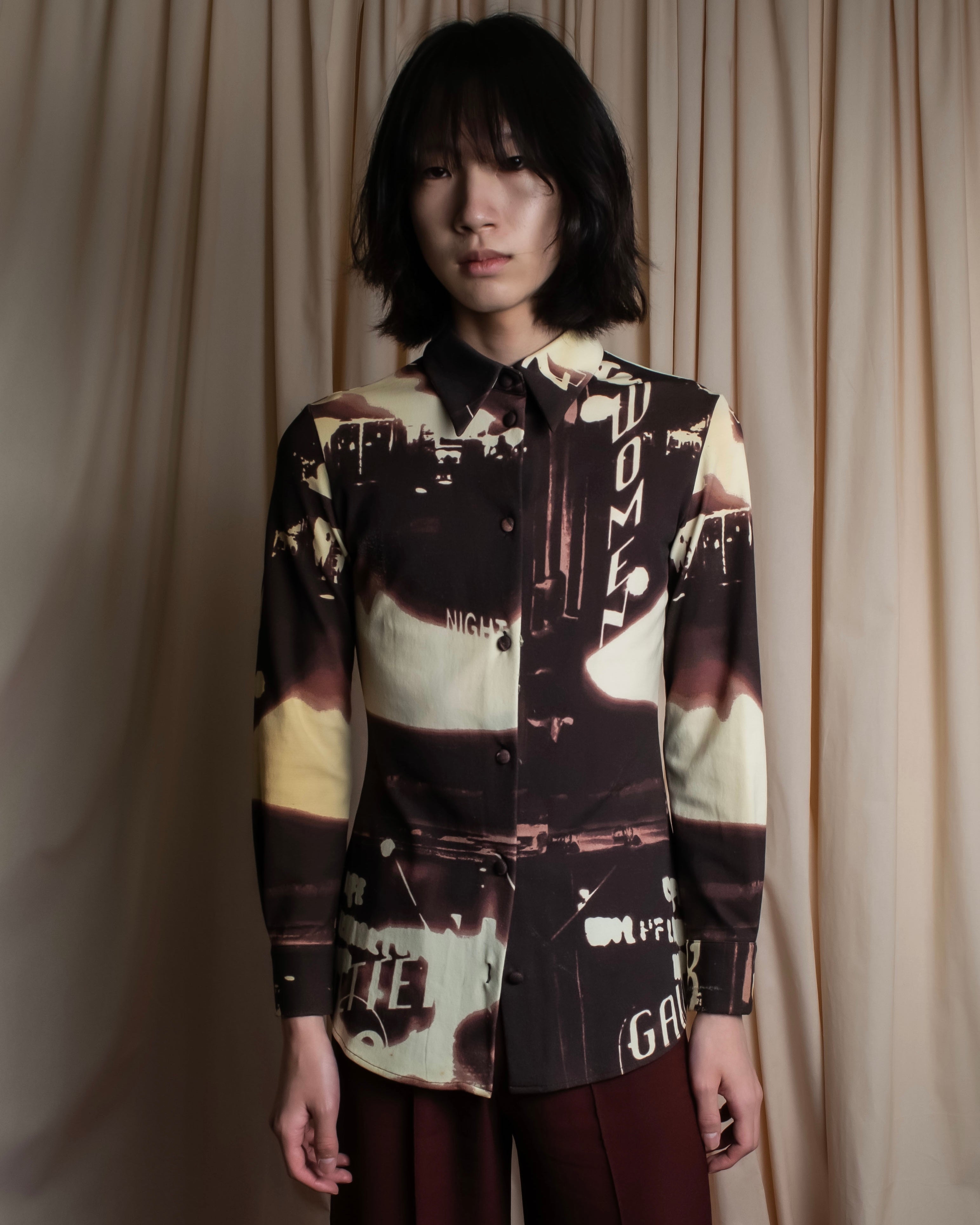 "JEAN PAUL GAULTIER" City night view graphic shirt