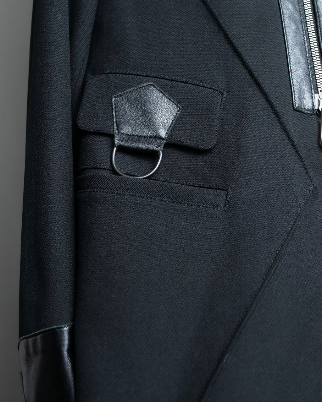 "GIORGIO ARMANI" Riders detail leather switching jacket