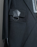 "GIORGIO ARMANI" Riders detail leather switching jacket