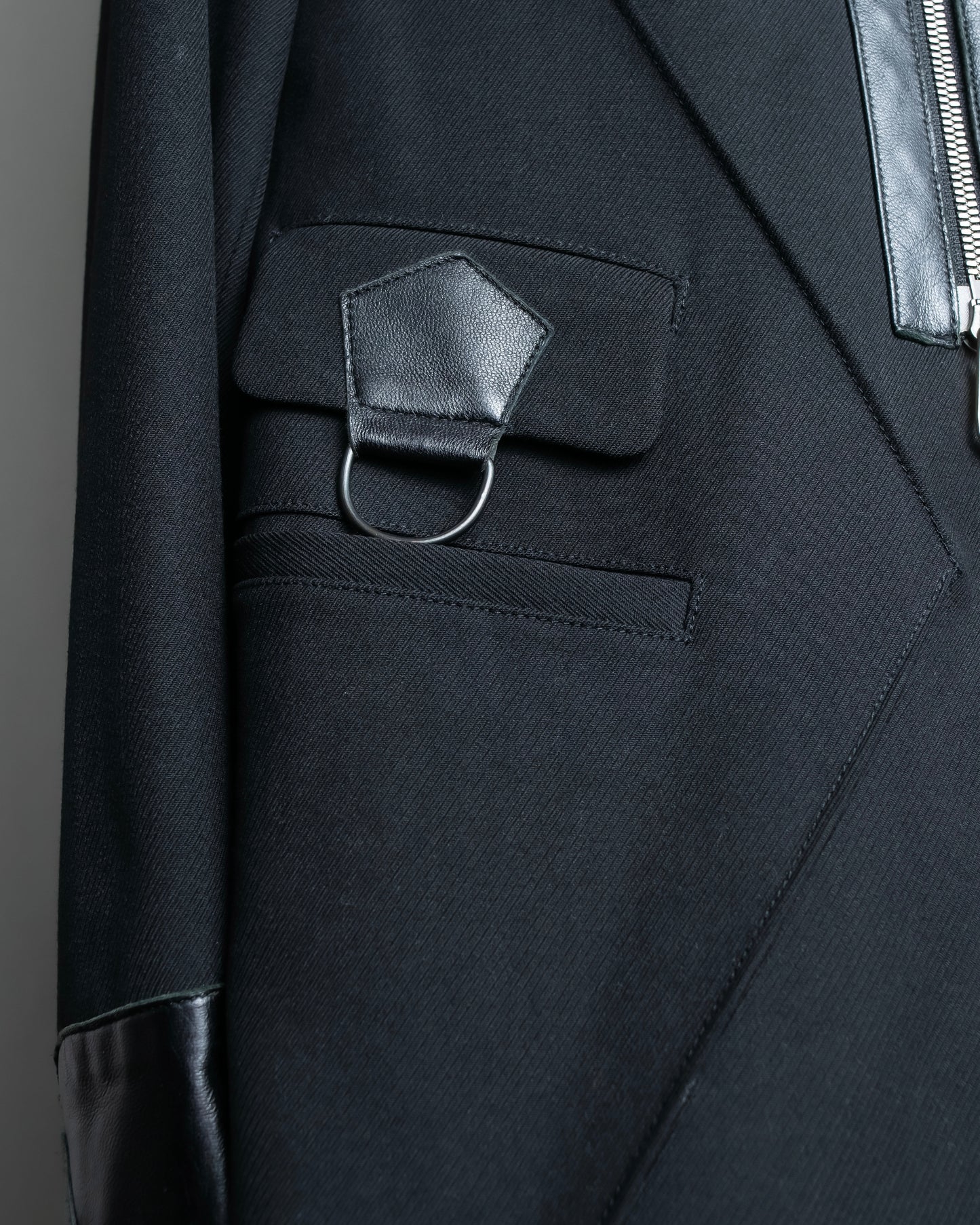 "GIORGIO ARMANI" Riders detail leather switching jacket