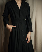 "tricot COMME des GARCONS" 90's Tailored collar belted long dress