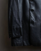 "ARMANI COLLEZIONI" 100% lamb leather oversized tailored jacket