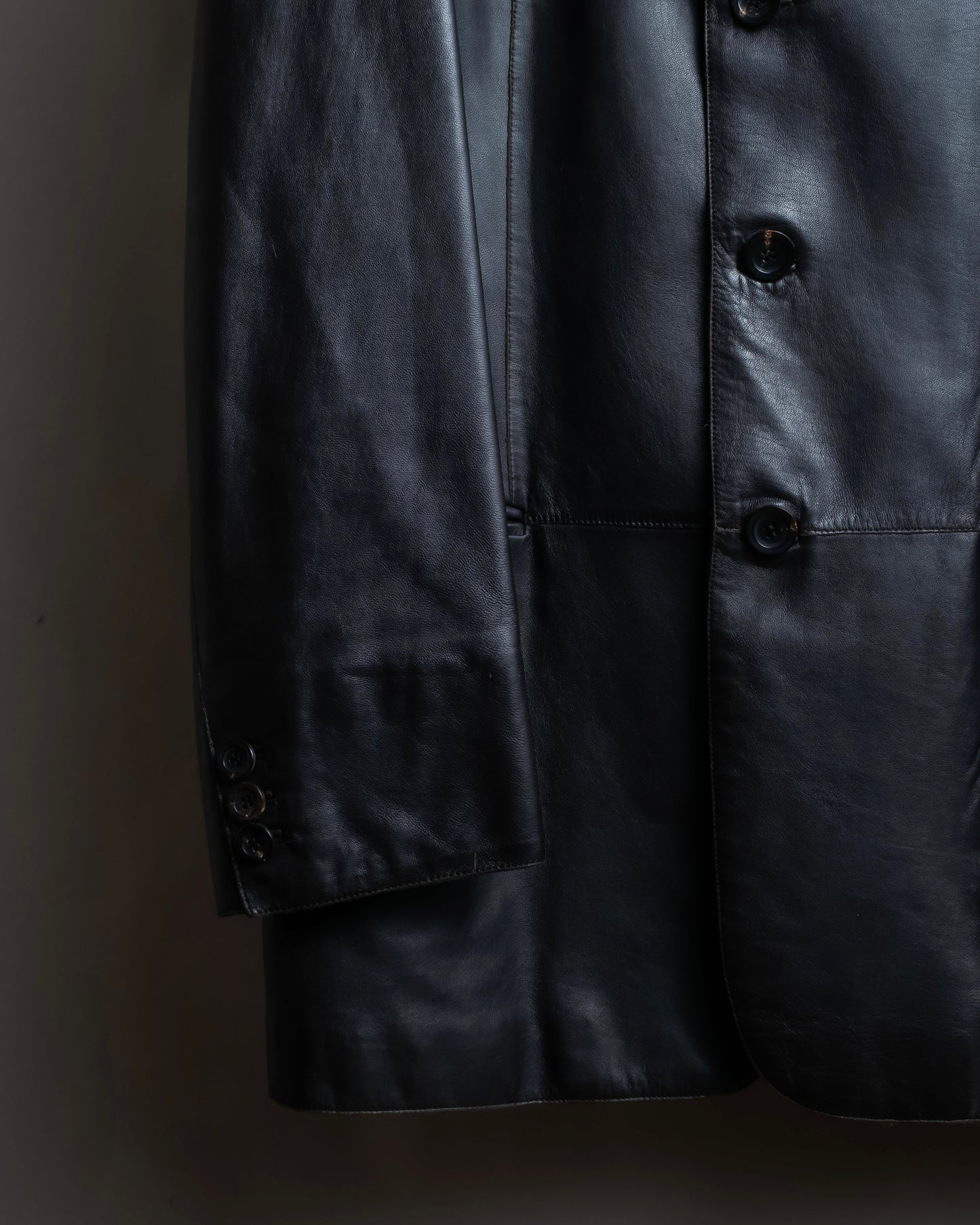 "ARMANI COLLEZIONI" 100% lamb leather oversized tailored jacket