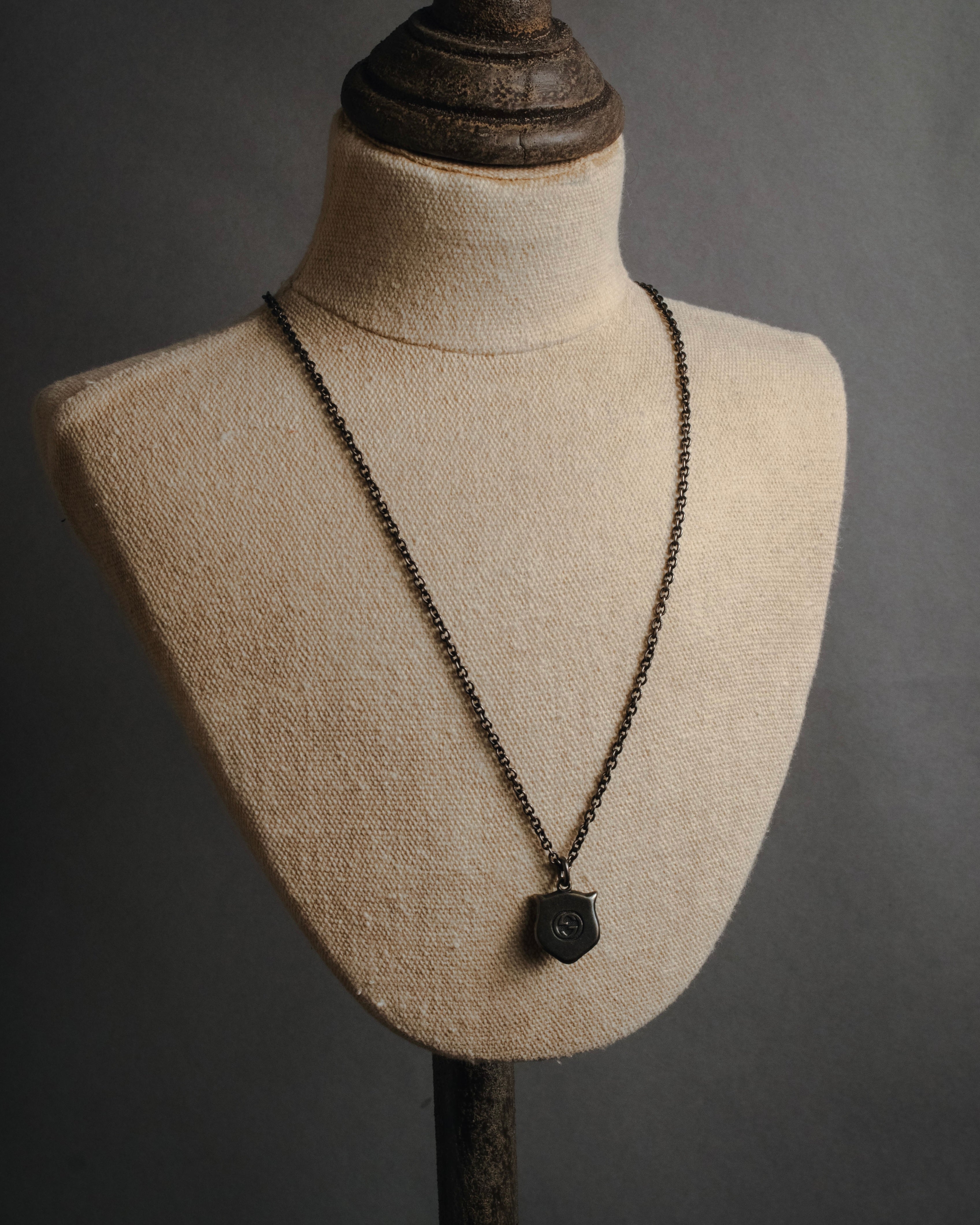 "GUCC" 2016-21 年龄纯银老虎头吊坠项链