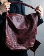 “BALENCIAGA” The Day leather one shoulder bag (burgundy)