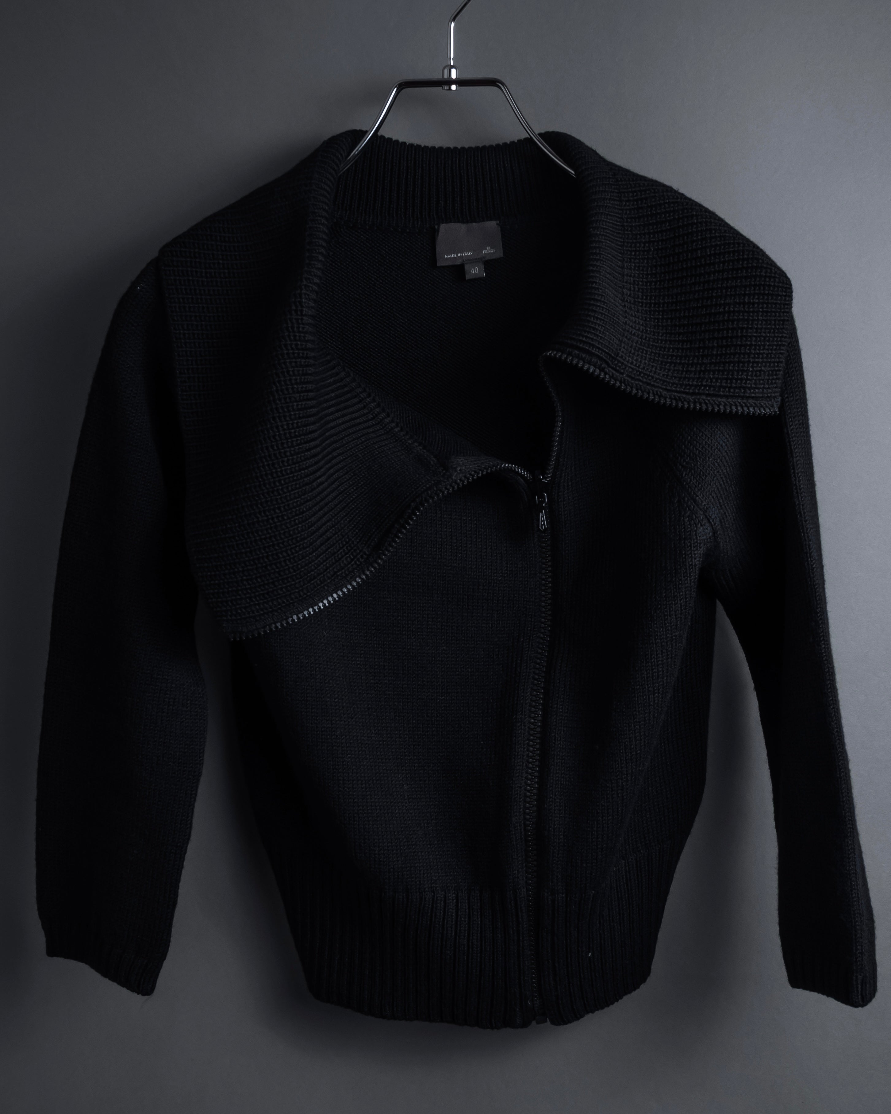 "FENDI" Raglan sleeves short length zip-up knit