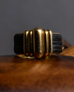 "CHAUMET" Onyx black gold combination ring