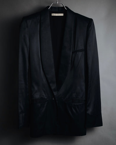 "BALENCIAGA.PARIS" 2008-2009 Sculptural satin shawl collar tuxedo jacket