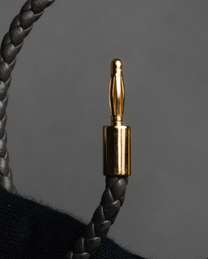 "HERMES" 10’s-20’s Tresse leather H clasp bracelet