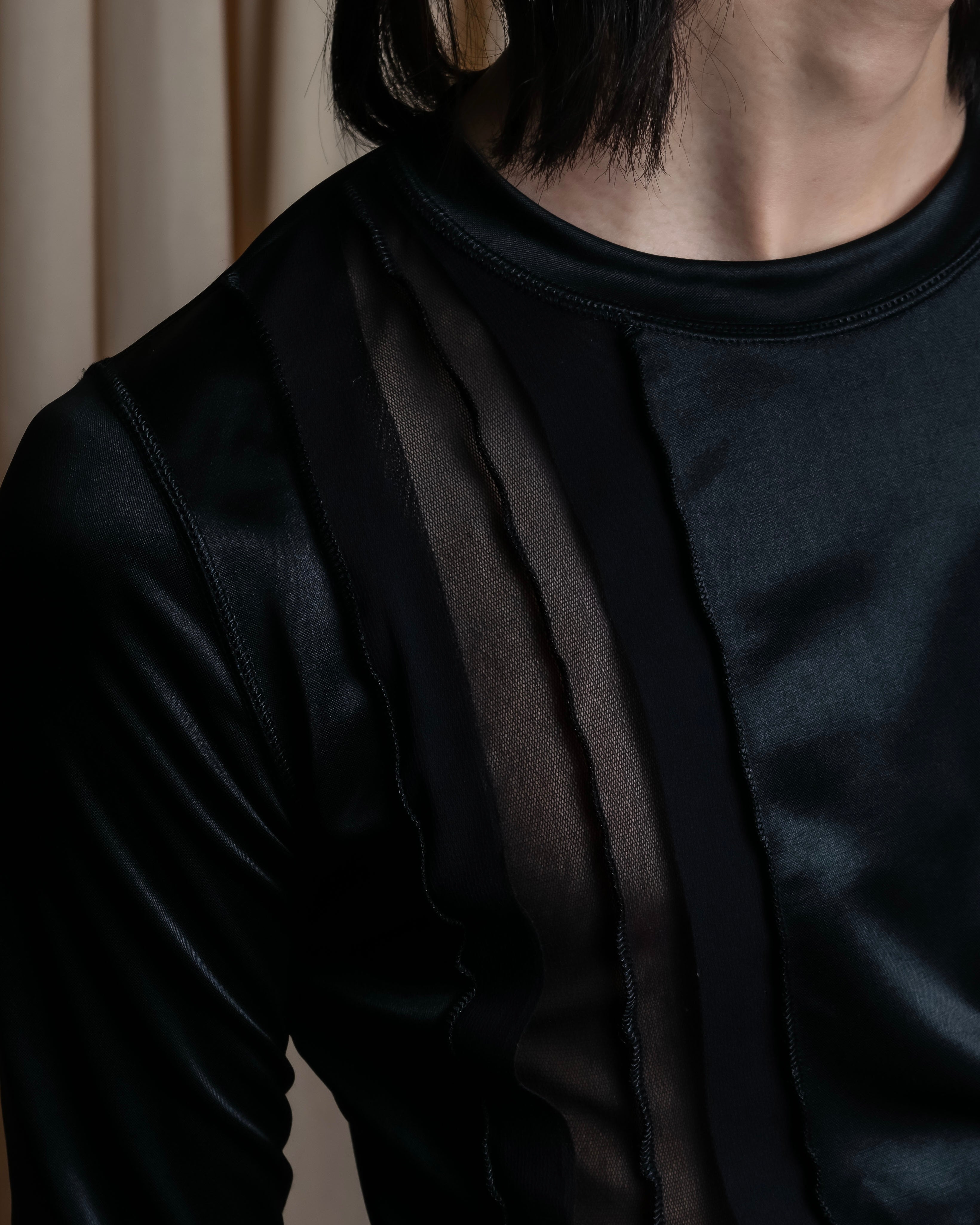 "JEAN PAUL GAULTIER FEMME" Sheer mixed material design pullover