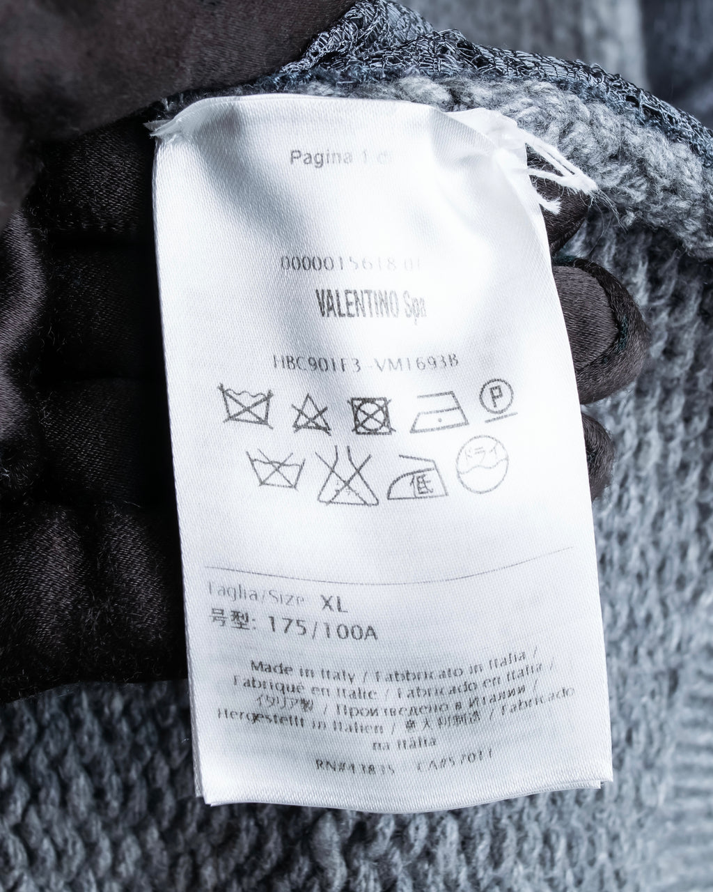 "VALENTINO" Floral lace cable knit docking design pullover