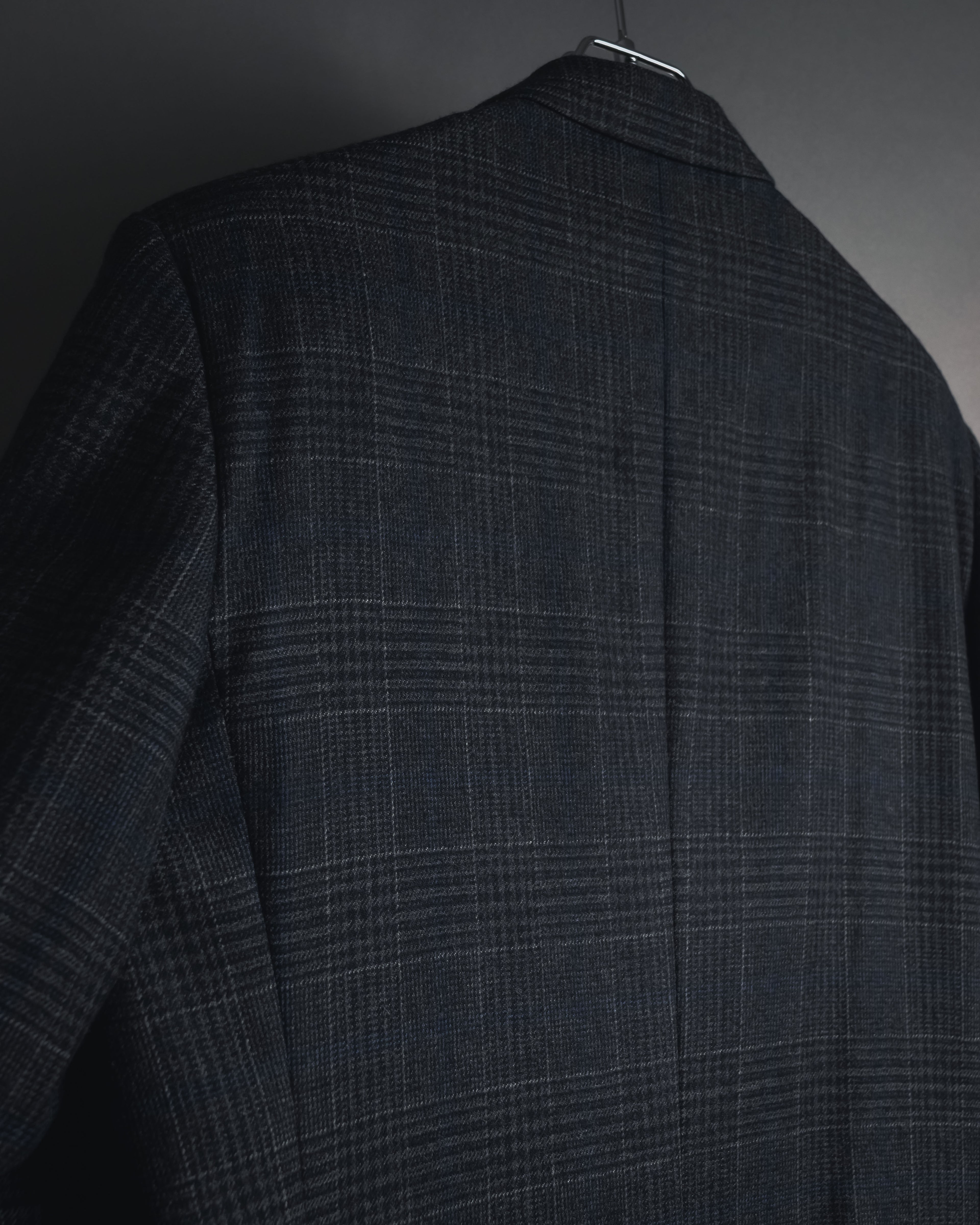 "BALENCIAGA" 90’s Cashmere blend glen check double-breasted blazer